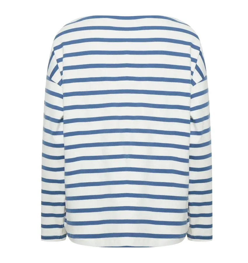 b.young women's striped sweater Byramsi 20814422 200450 white-blue
