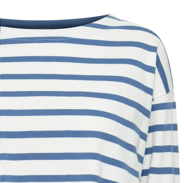 b.young women's striped sweater Byramsi 20814422 200450 white-blue
