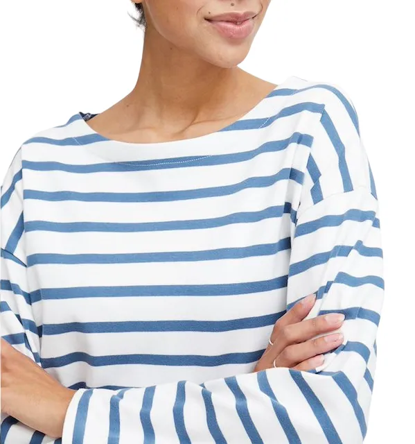 b.young women's striped sweater Byramsi 20814422 200450 white-blue