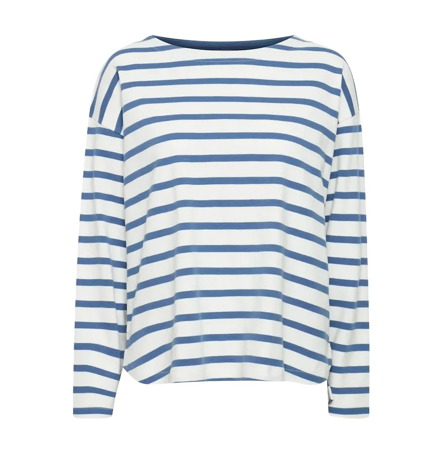 b.young women's striped sweater Byramsi 20814422 200450 white-blue