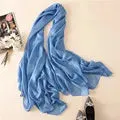 Luxury Women Fashion Scarf Solid Silk Linen Shawls 180*90Cm