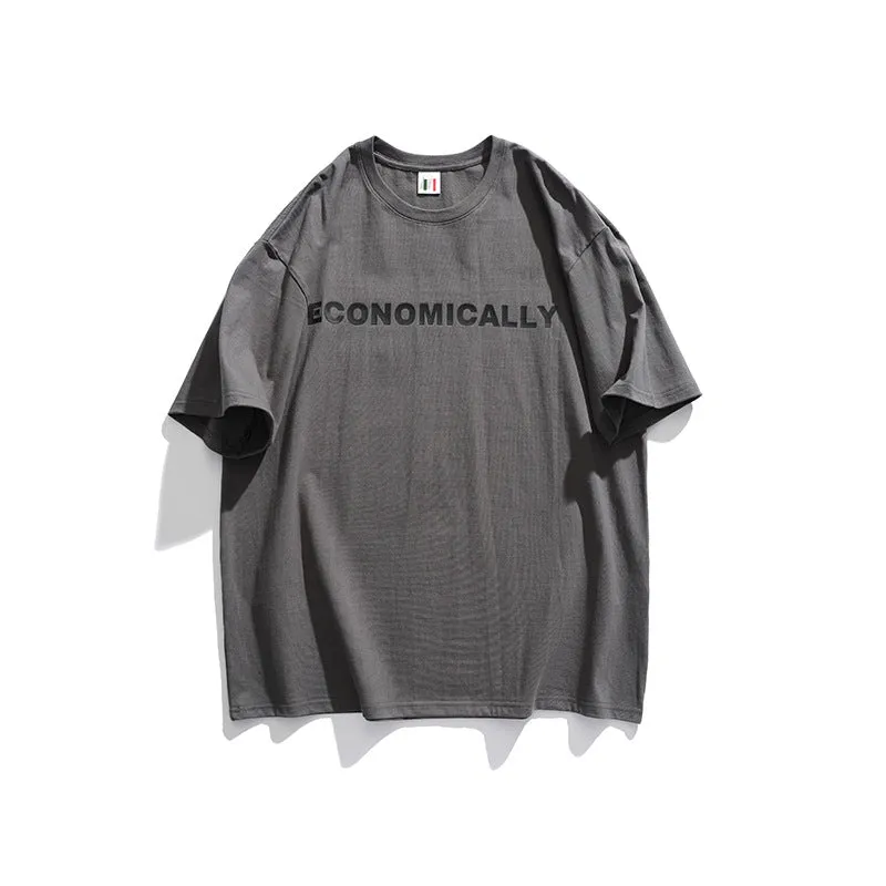 Men T-Shirt Summer Men's Letter Printed T-shirt Vintage Bottoming Shirt