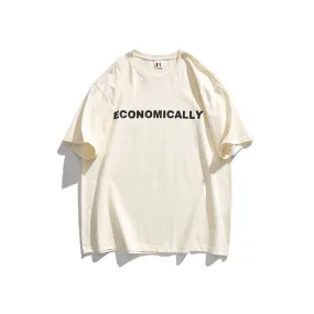 Men T-Shirt Summer Men's Letter Printed T-shirt Vintage Bottoming Shirt