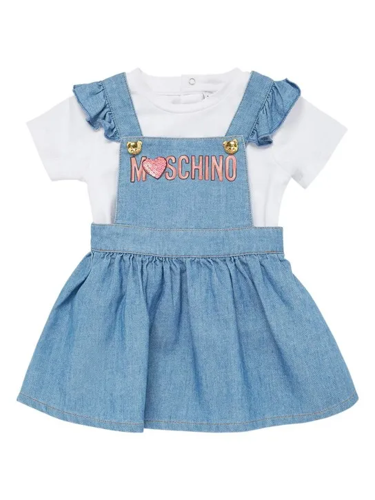 Moschino   Cotton jersey t-shirt &amp; chambray dress 
