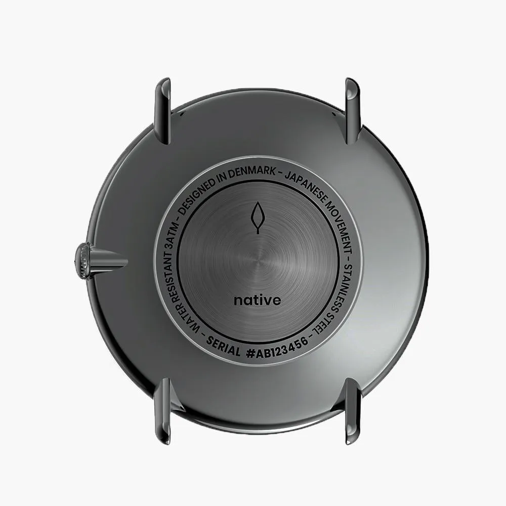 Native | Navy Dial - White Leather