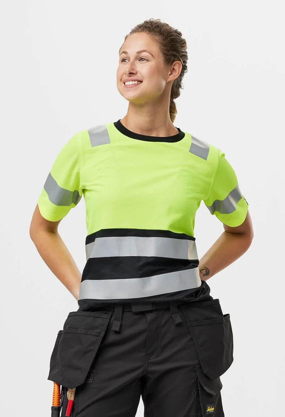 Snickers&#x20;High-Vis&#x20;Work&#x20;T-shirt&#x20;Class&#x20;1&#x20;Women&#x20;2573&#x20;-&#x20;Yellow
