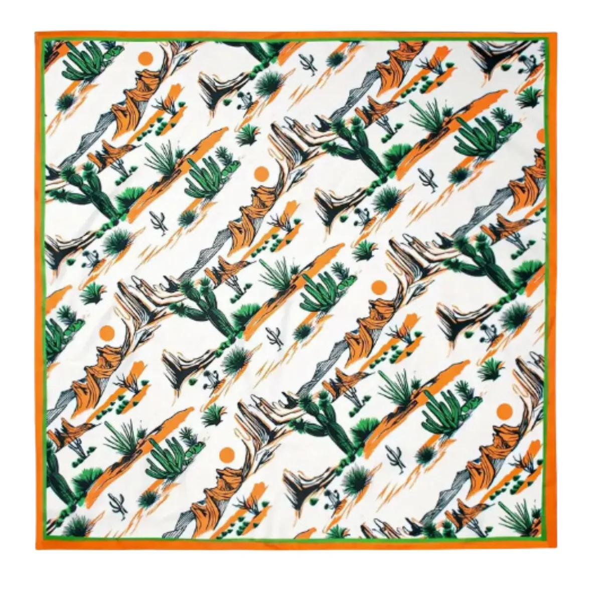 Stylish Horse Printed Square Scarf in Desert