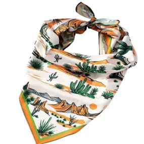 Stylish Horse Printed Square Scarf in Desert