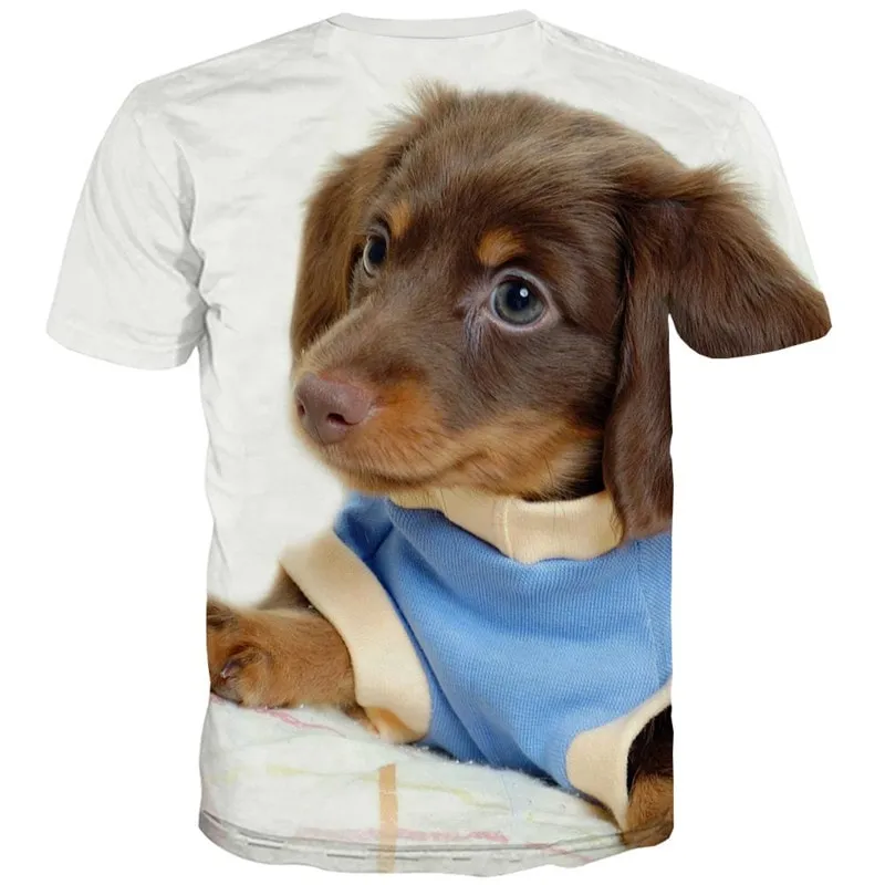t shirts dog clothing Puppy Cute animal art costume big Smart dogs male Casual