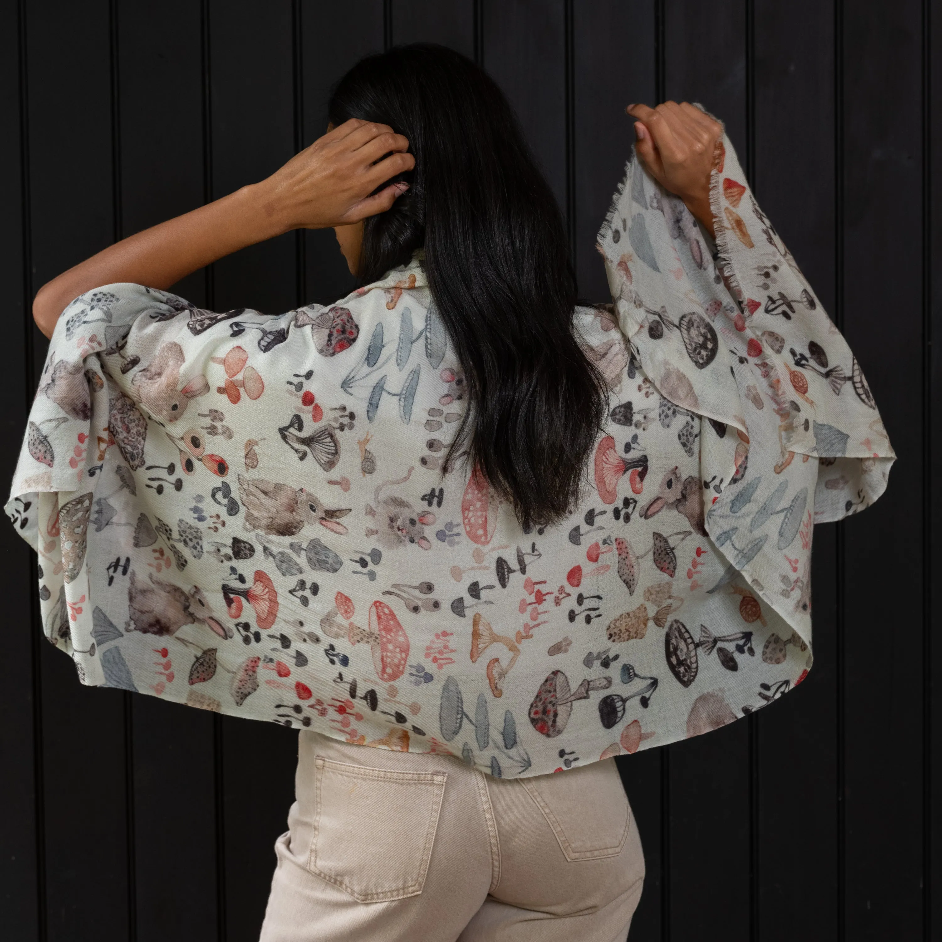 Wool Scarf- Mushroom Valley