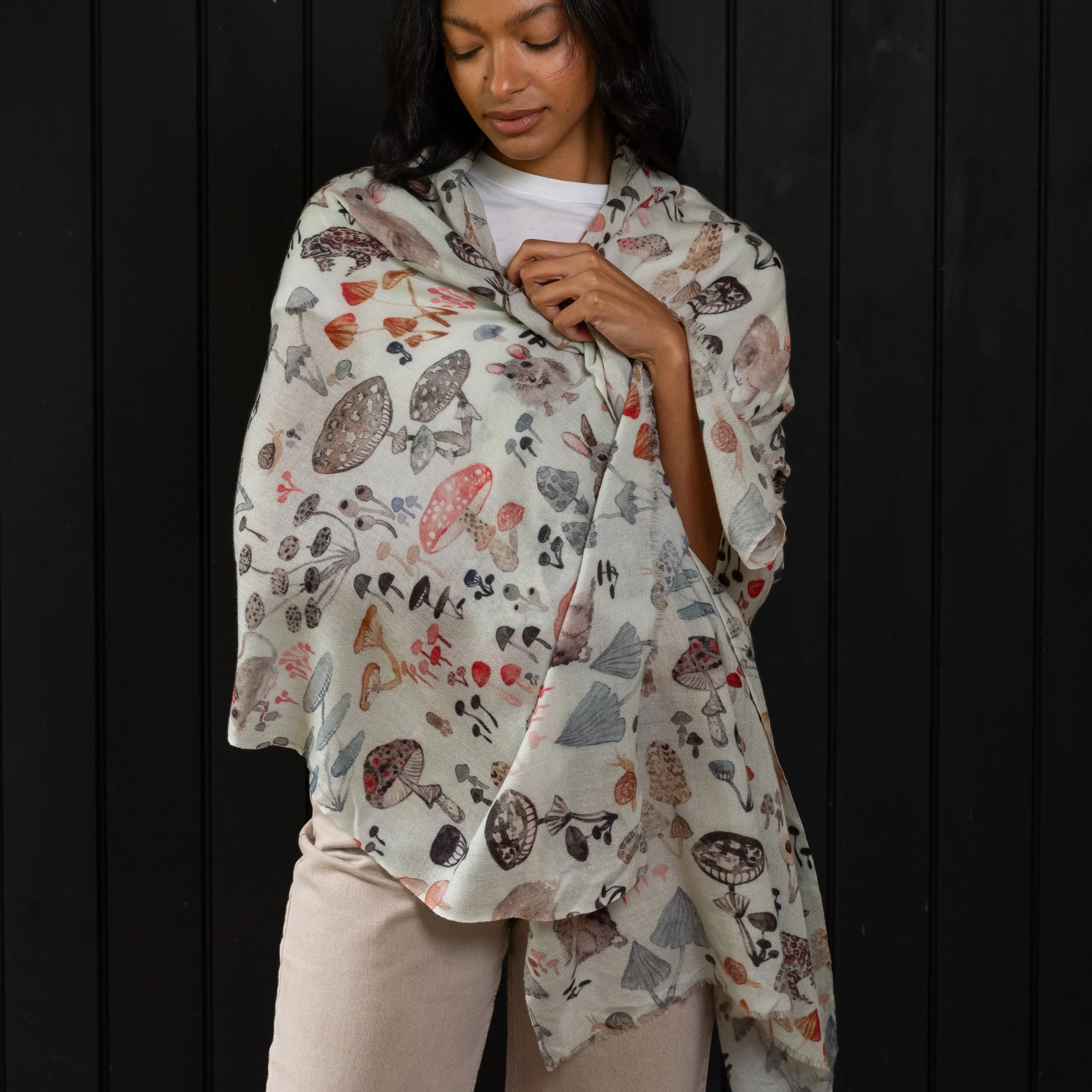 Wool Scarf- Mushroom Valley